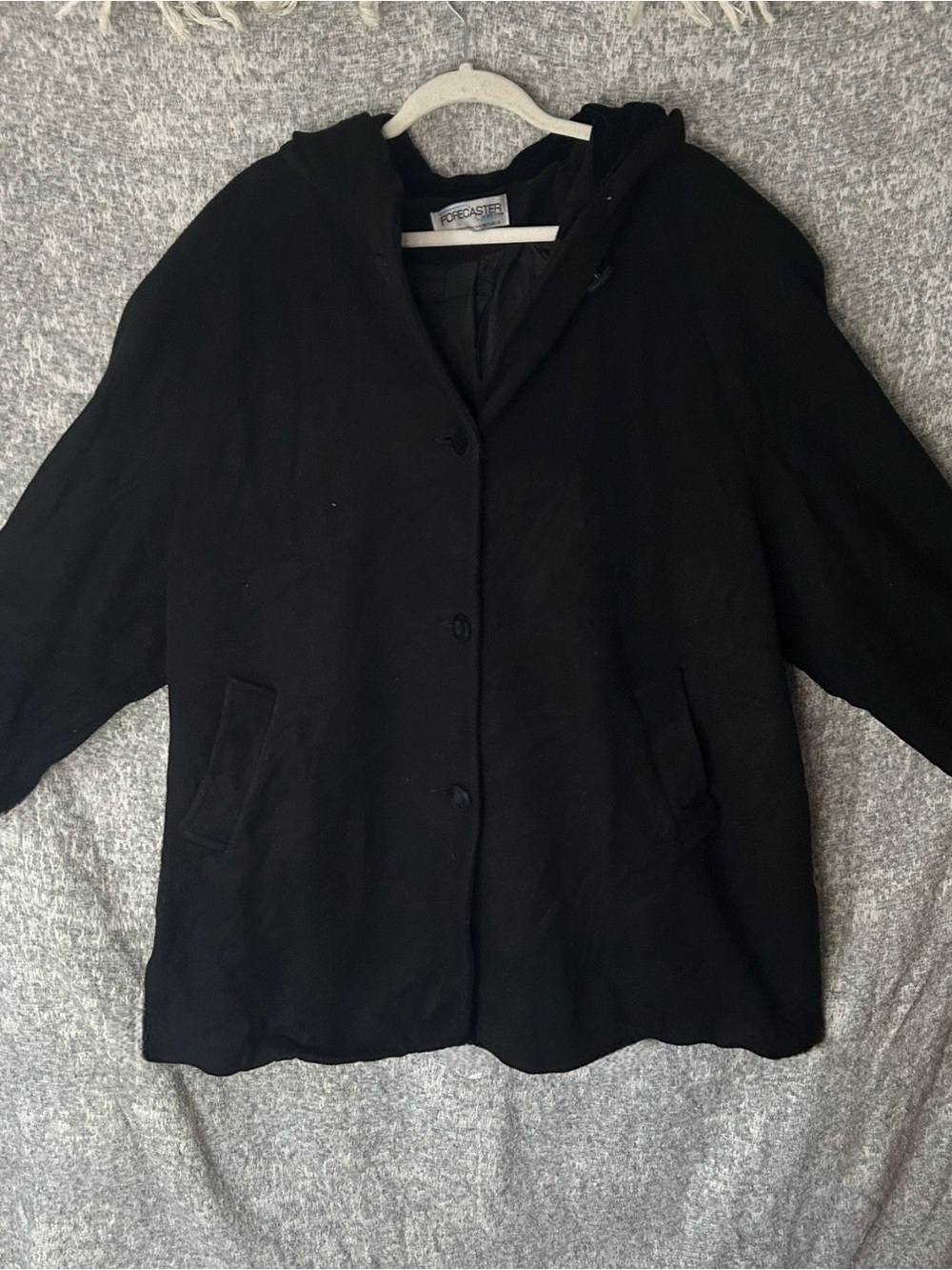 Forecaster of Boston Women’s Black Hooded Wool Coat. Size 22/ 2XL